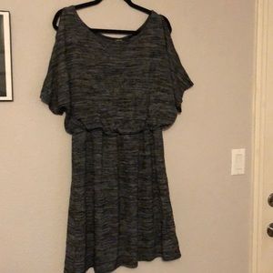 Short sleeved cold shoulder dress